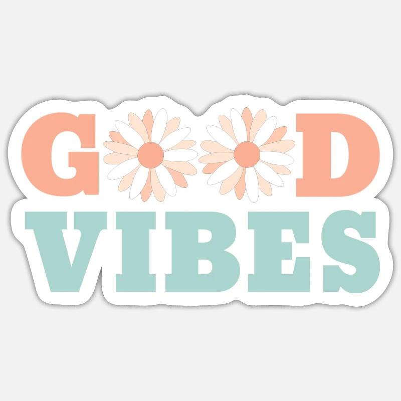 BONNES VIBRATIONS Sticker taille S (10 x 10 cm)