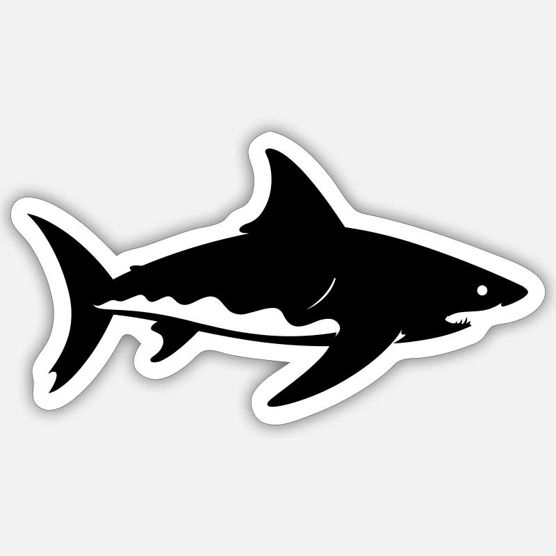 Shark - Sticker size S (10 x 10 cm) - white matte