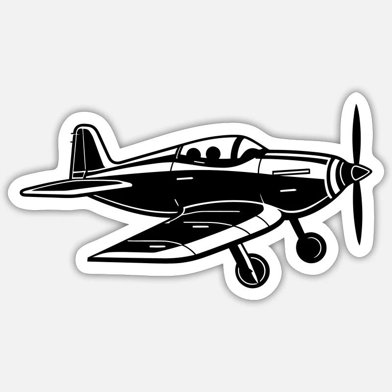 Fighter jet - Sticker size S (10 x 10 cm) - white matte