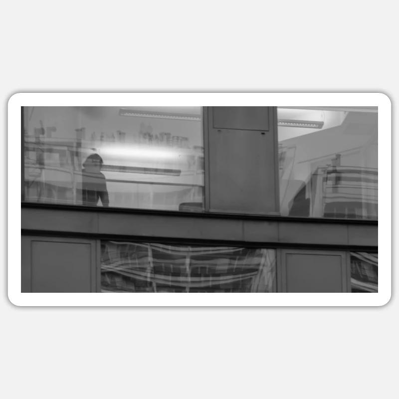 Caché derrière une vitre Sticker taille S (10 x 10 cm)