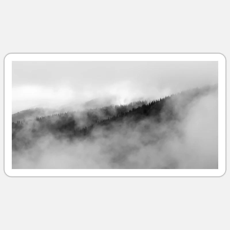 La forêt est cachée dans les nuages Sticker taille S (10 x 10 cm)