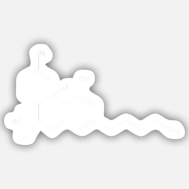 THC white - Sticker taille S (10 x 10 cm) - blanc mat