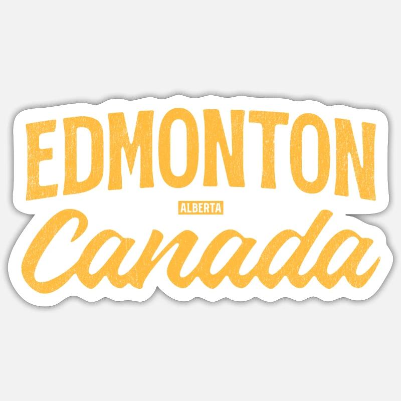 Edmonton Alberta Canada – Retro Lettering - Sticker size S (10 x 10 cm) - white matte