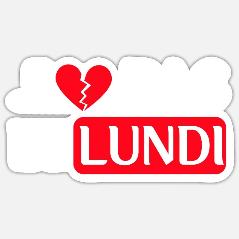 J'e n'aime pas le lundi - Version blanche Sticker taille S (10 x 10 cm)
