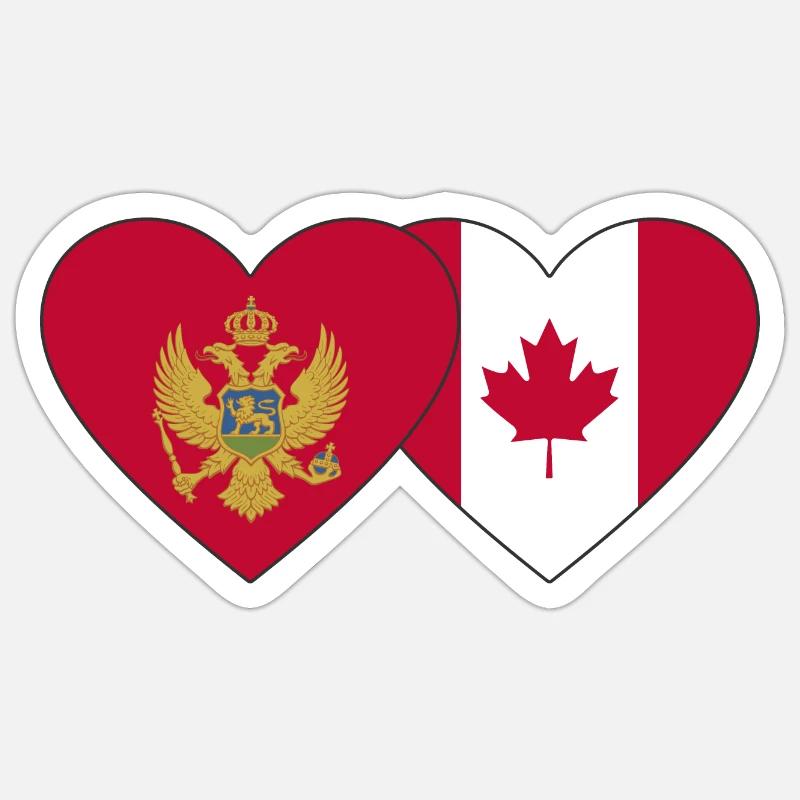 Monténégro Drapeau du Canada - Sticker taille S (10 x 10 cm) - blanc mat