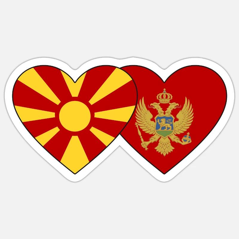 Macédoine Monténégro drapeau Sticker taille S (10 x 10 cm)