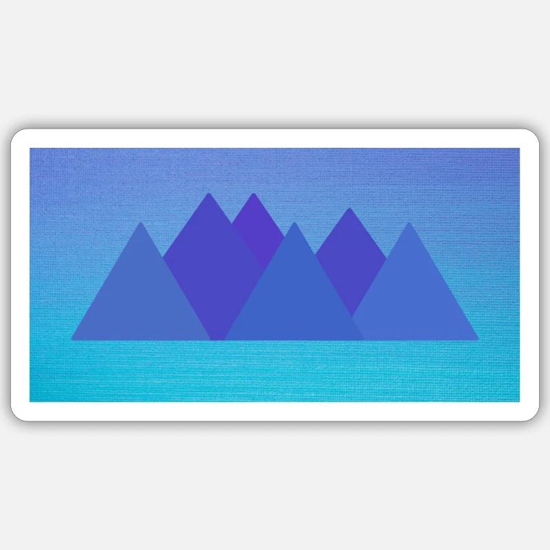 The blue mountains - Sticker Größe S (10 x 10 cm) - Mattweiß