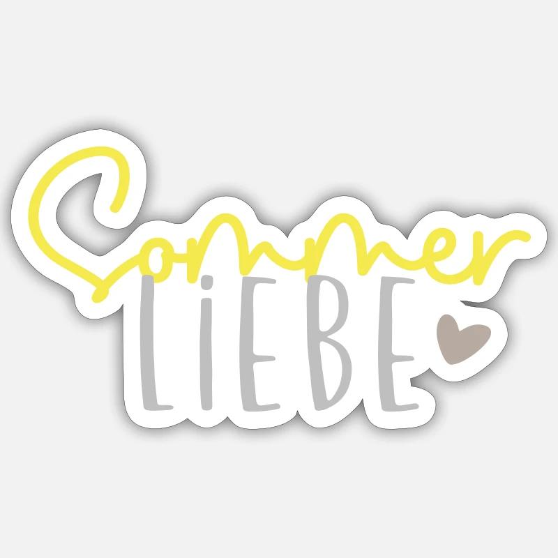 Sommer Liebe - Sticker Größe S (10 x 10 cm) - Mattweiß