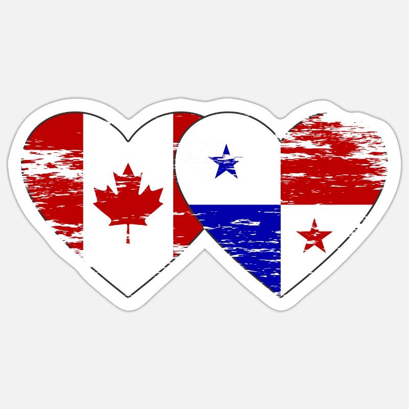 Canada Panama Drapeau utilisé - Sticker taille S (10 x 10 cm) - blanc mat