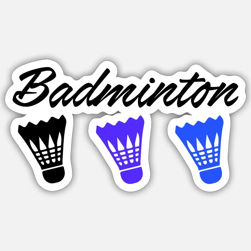 badminton - Sticker taille S (10 x 10 cm) - blanc mat