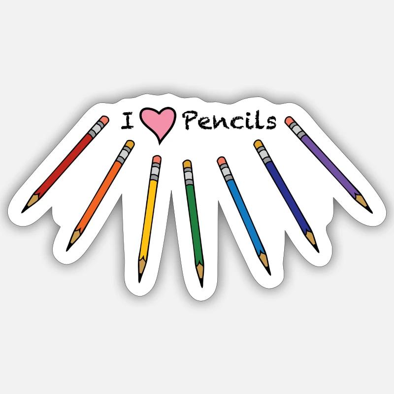 Rainbow Pencils Sticker size S (10 x 10 cm)