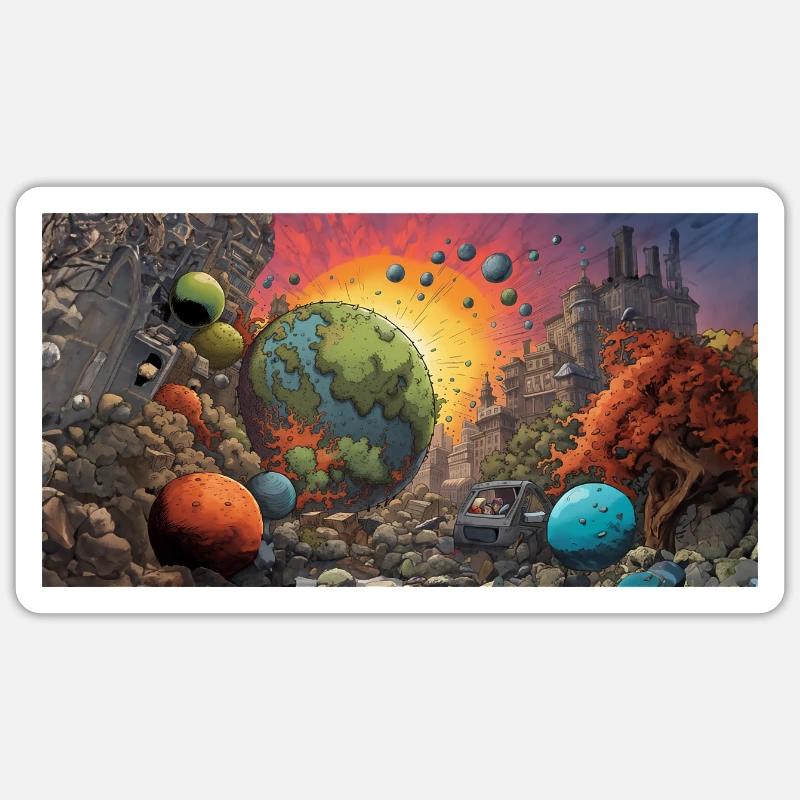 Apocalyptic science fiction Sticker size S (10 x 10 cm)