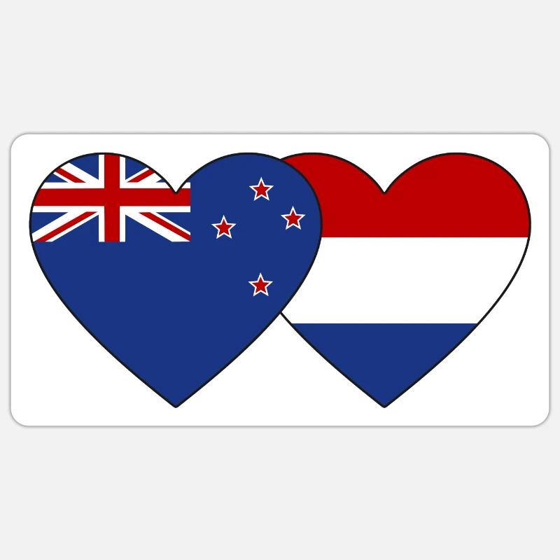 Cœur de drapeau de Nouvelle-Zélande - Sticker taille S (10 x 10 cm) - blanc mat