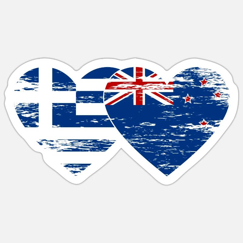 Grèce Drapeau néo-zélandais utilisé Sticker taille S (10 x 10 cm)