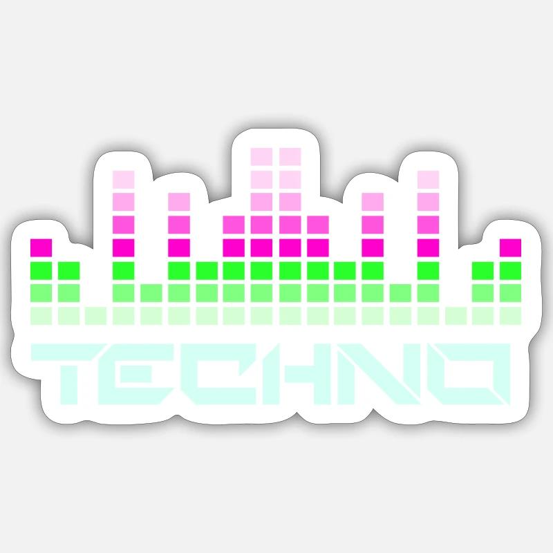 Techno music Sticker size S (10 x 10 cm)