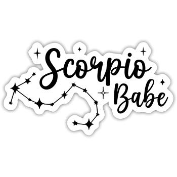 Scorpio Babe - Sticker taille S (10 x 10 cm) - blanc mat - Devant