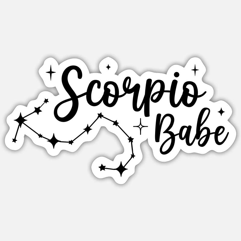 Scorpio Babe - Sticker taille S (10 x 10 cm) - blanc mat