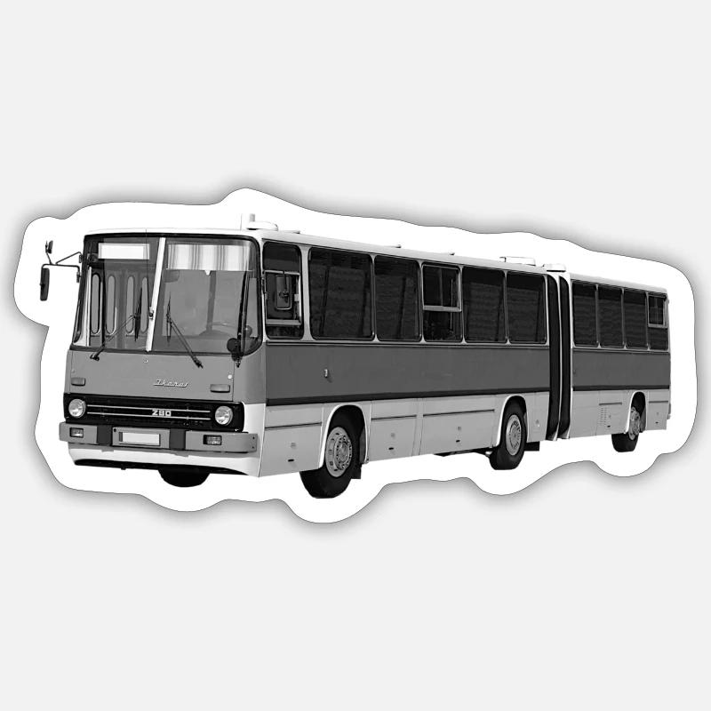 Bus Ikarus 280 Ungarn Oldtimer Ostalgie - Sticker Größe S (10 x 10 cm) - Mattweiß