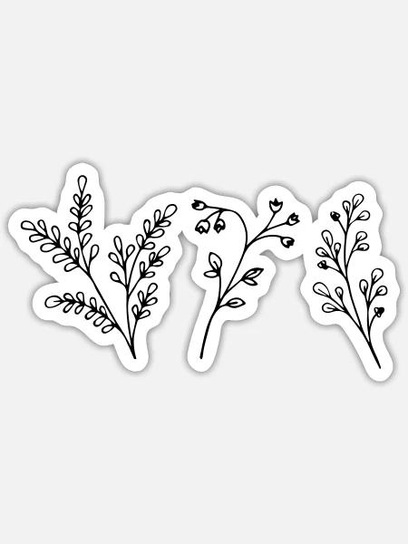Flowers - Wildblumen für alle! - Sticker Größe S (10 x 10 cm) - Mattweiß