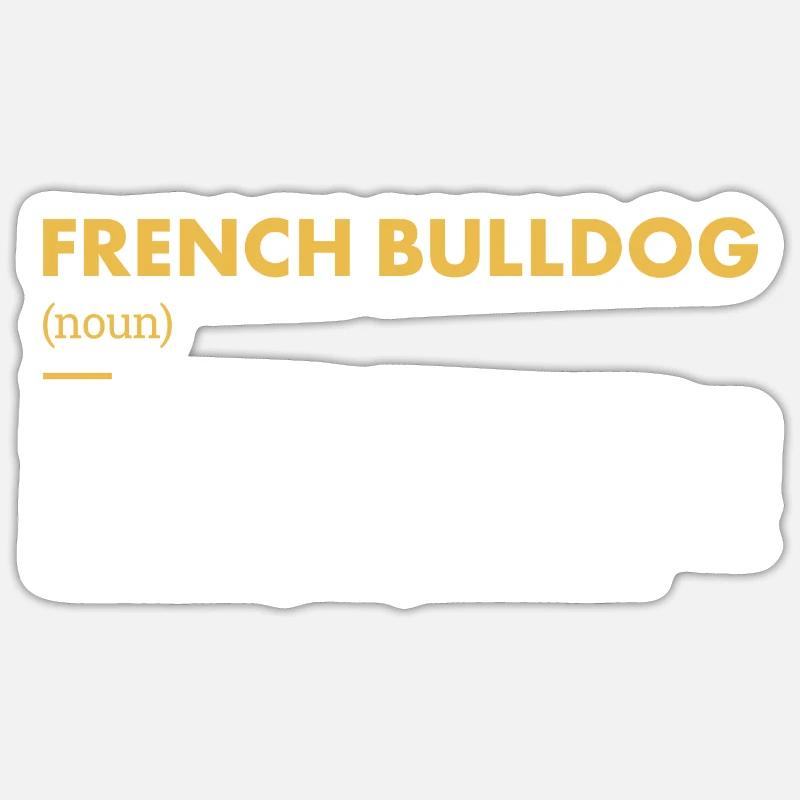 Définition du bouledogue français - Sticker taille S (10 x 10 cm) - blanc mat