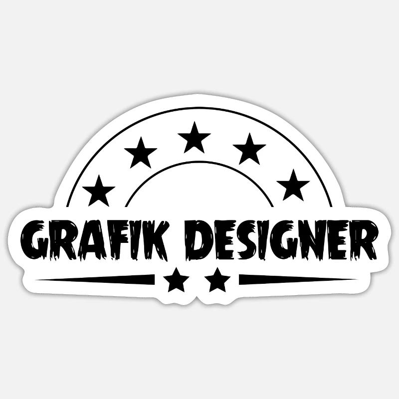 Grafik Designer Beruf - Sticker Größe S (10 x 10 cm) - Mattweiß