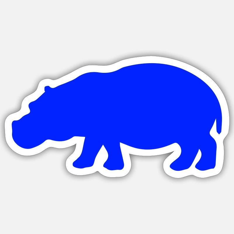 nilpferd - Sticker Größe S (10 x 10 cm) - Mattweiß