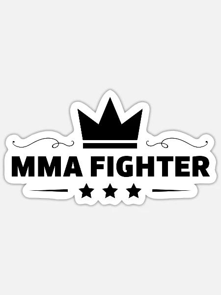MMA Fighter Mixed Martial Arts - Sticker Größe S (10 x 10 cm) - Mattweiß