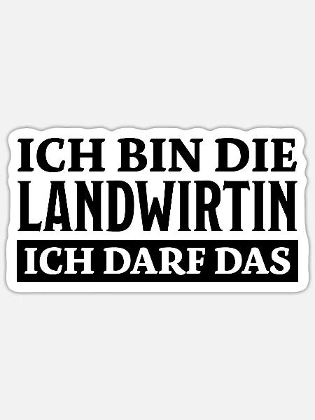 Landwirtin Spruch Fun Lustiges Landwirtin Geschenk - Sticker Größe S (10 x 10 cm) - Mattweiß