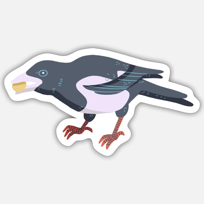 Magpie - Sticker size S (10 x 10 cm) - white matte