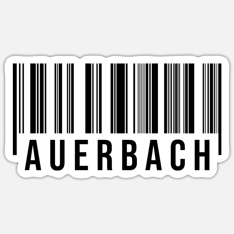 Erzgebirge Strichcode Auerbach - Sticker Größe S (10 x 10 cm) - Mattweiß