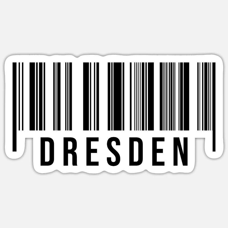Erzgebirge Strichcode Dresden - Sticker Größe S (10 x 10 cm) - Mattweiß