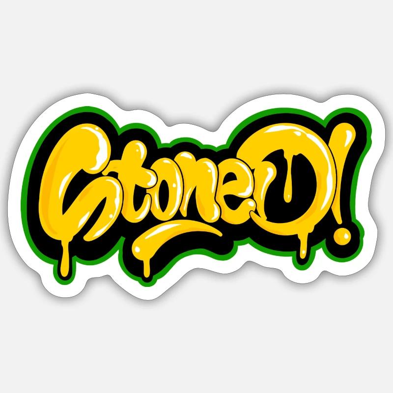 Stoned - Sticker Größe S (10 x 10 cm) - Mattweiß