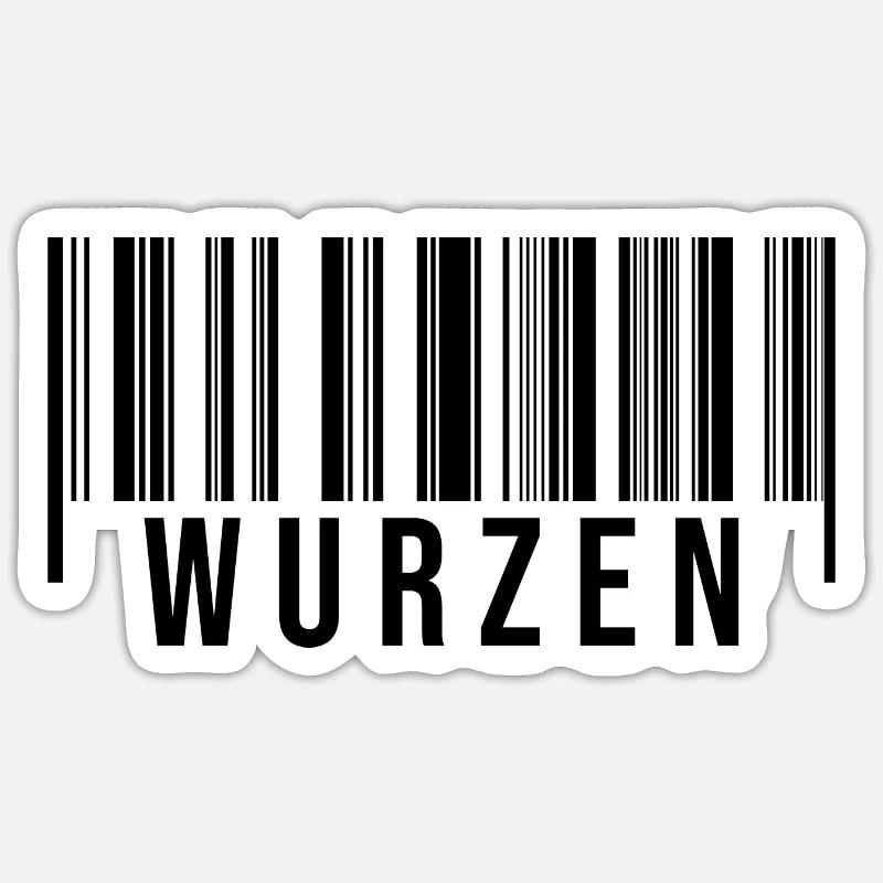 Wurzen Strichcode - Sticker Größe S (10 x 10 cm) - Mattweiß