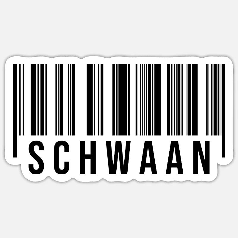Schwaan Strichcode - Sticker Größe S (10 x 10 cm) - Mattweiß