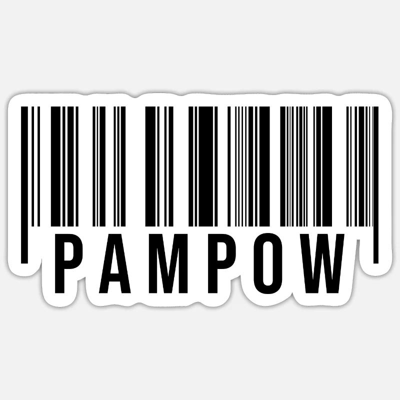 Pampow Strichcode - Sticker Größe S (10 x 10 cm) - Mattweiß