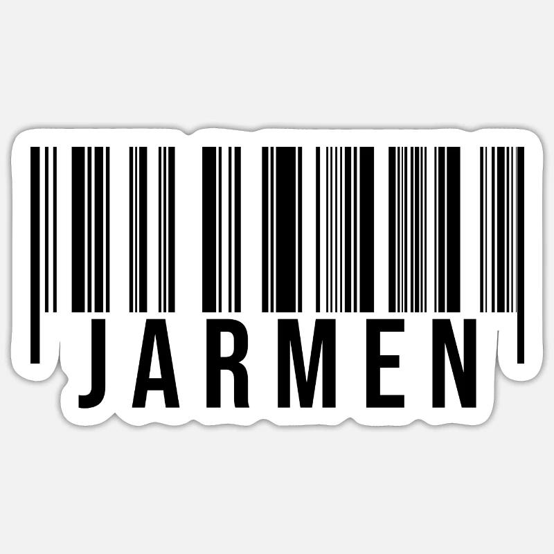 Jarmen Strichcode - Sticker Größe S (10 x 10 cm) - Mattweiß