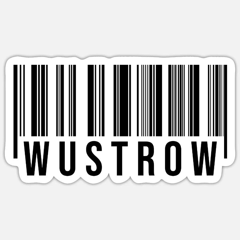 Wustrow Strichcode - Sticker Größe S (10 x 10 cm) - Mattweiß