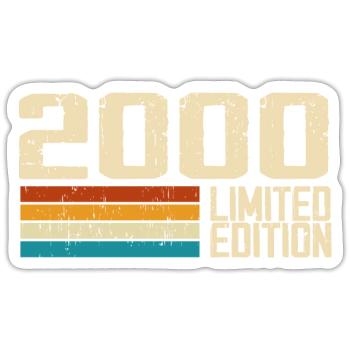 Jahrgang 2000 - Jahrgang 2000 Retro Geburtstag - Sticker Größe S (10 x 10 cm) - Mattweiß - Vorne