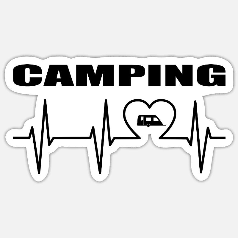 Camping - Sticker Größe S (10 x 10 cm) - Mattweiß