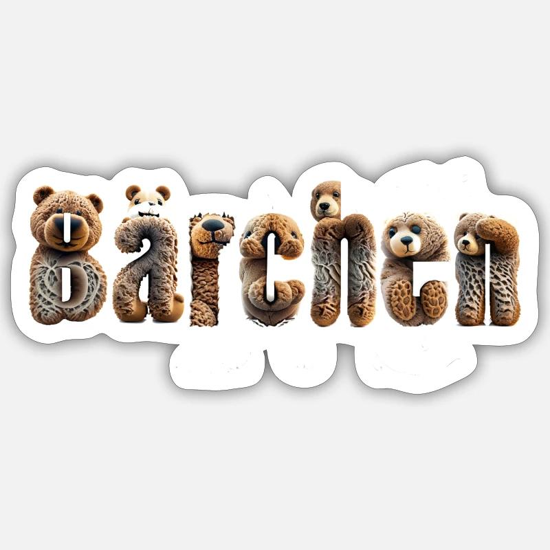Bärchen teddybär bärli - Sticker Größe S (10 x 10 cm) - Mattweiß