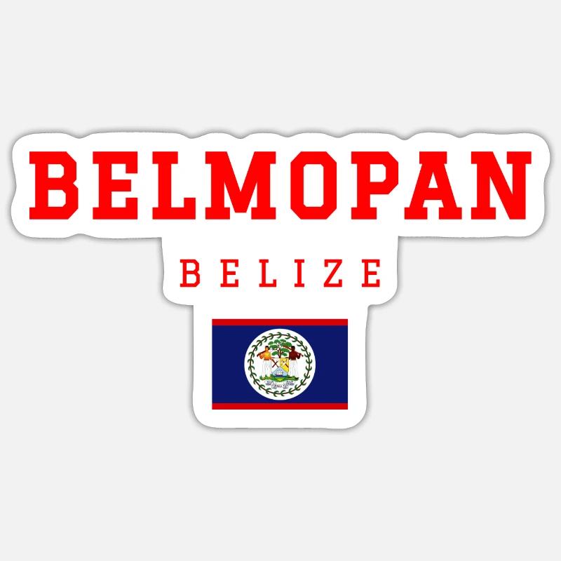 Belmopan Belize - Sticker taille S (10 x 10 cm) - blanc mat