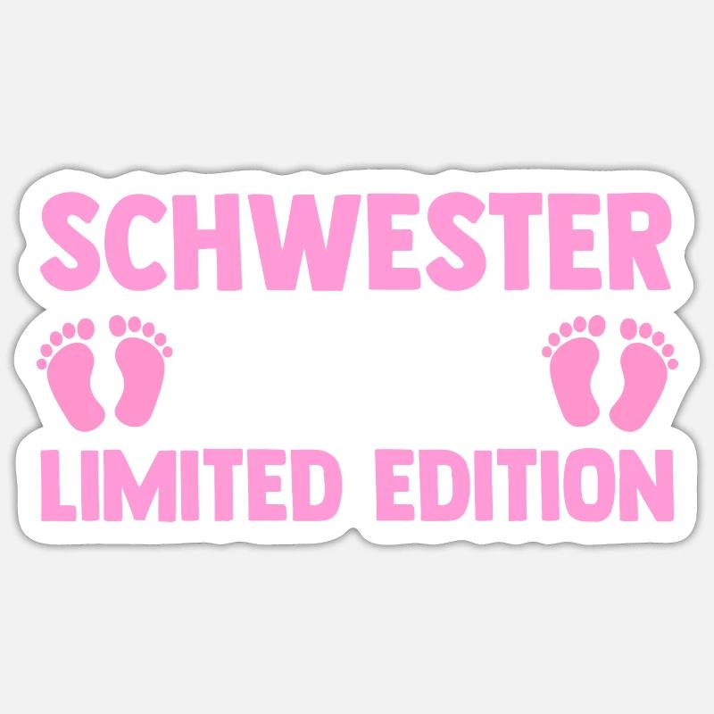Werdende Schwester 2024 - Sticker Größe S (10 x 10 cm) - Mattweiß