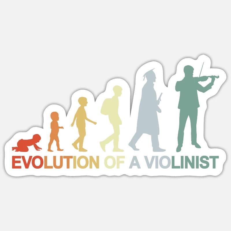 Evolution of A Violinist - Sticker size S (10 x 10 cm) - white matte