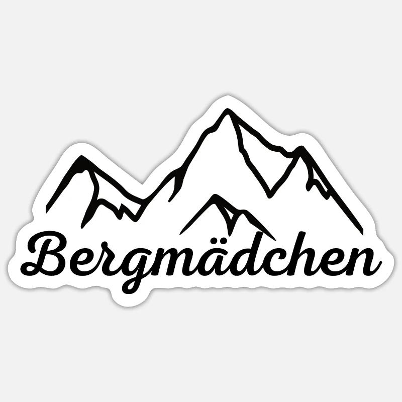 Bergmädchen - Sticker Größe S (10 x 10 cm) - Mattweiß