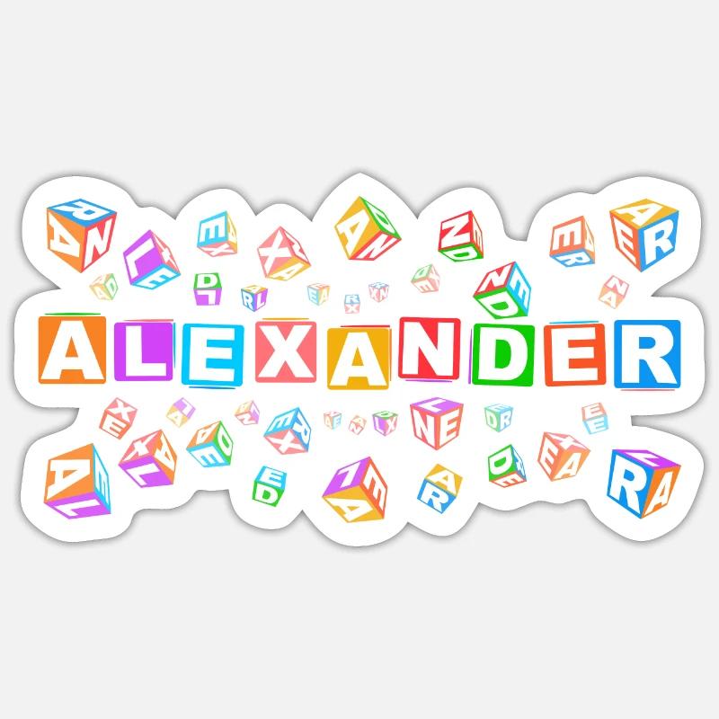 ALEXANDER colourful cubes - Sticker Größe S (10 x 10 cm) - Mattweiß