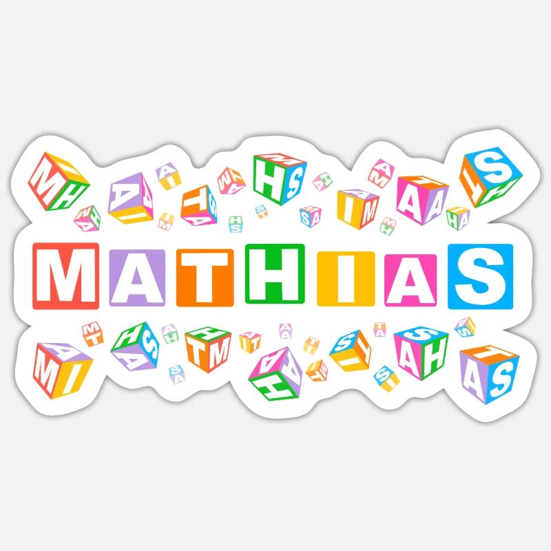 MATHIAS colourful cubes - Sticker Größe S (10 x 10 cm) - Mattweiß