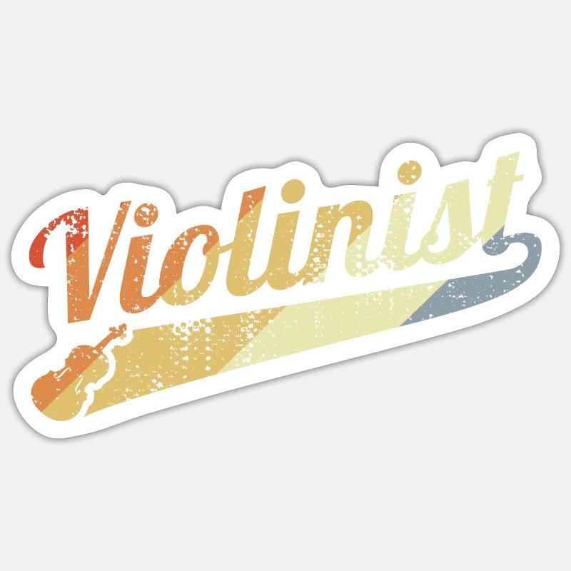 Retro Violin Player - Sticker size S (10 x 10 cm) - white matte