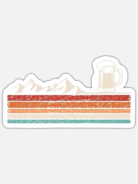 Bierglas Herzschlag - Sticker Größe S (10 x 10 cm) - Mattweiß
