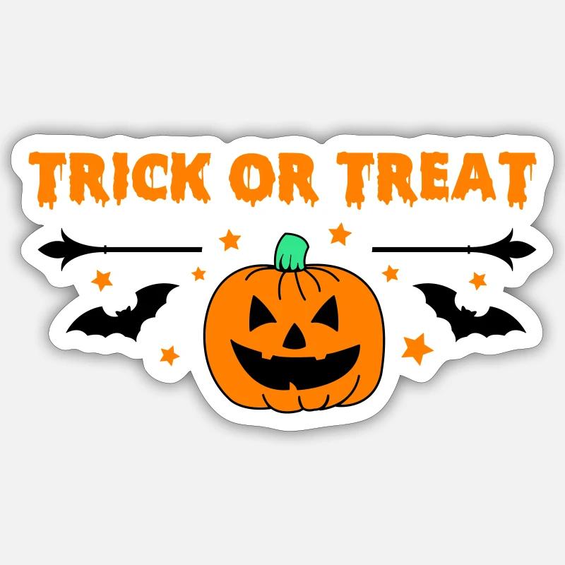 Des bonbons ou des bâtons - Sticker taille S (10 x 10 cm) - blanc mat