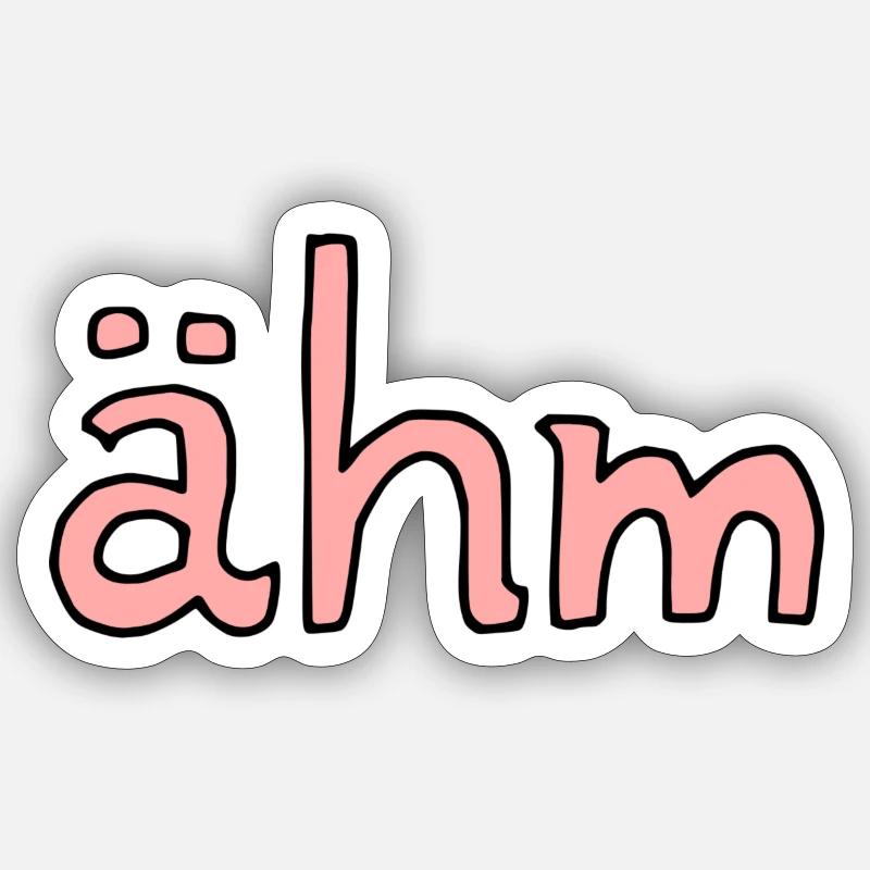 ähm - Sticker Größe S (10 x 10 cm) - Mattweiß